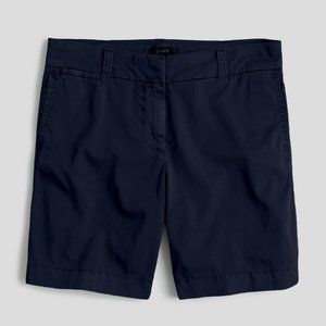NWT Womens Size 0 J. Crew Navy Blue 7" Stretch Chino Shorts with Pockets